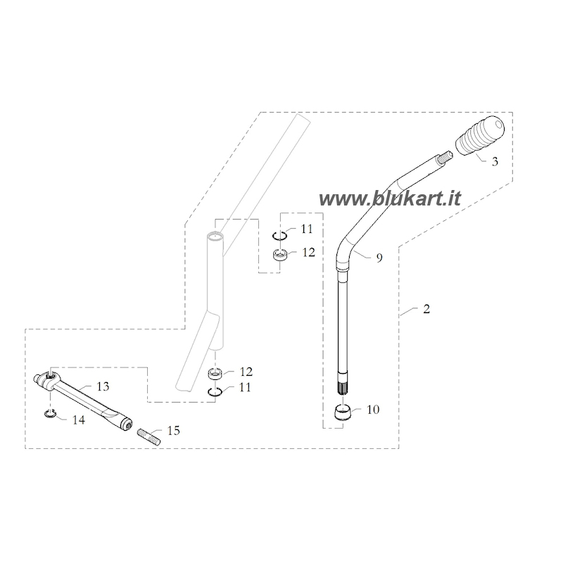 POMELLO LEVA CAMBIO IN ERGAL ANODIZZATO MODELLO LUNGO UNIVERSALE by blukart  motorsport